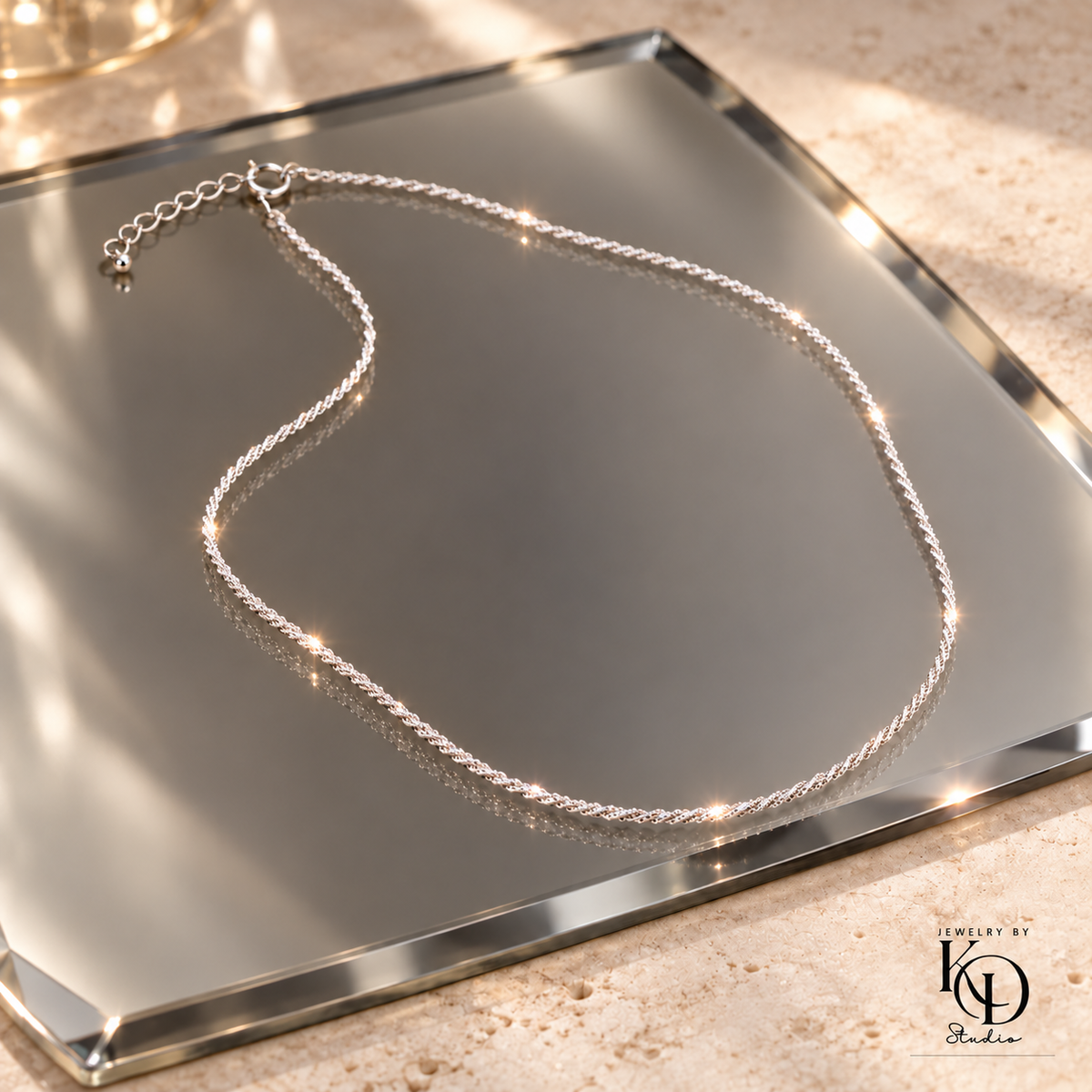 Shimmer & Sparkle Twisted Necklace | Gold Plated