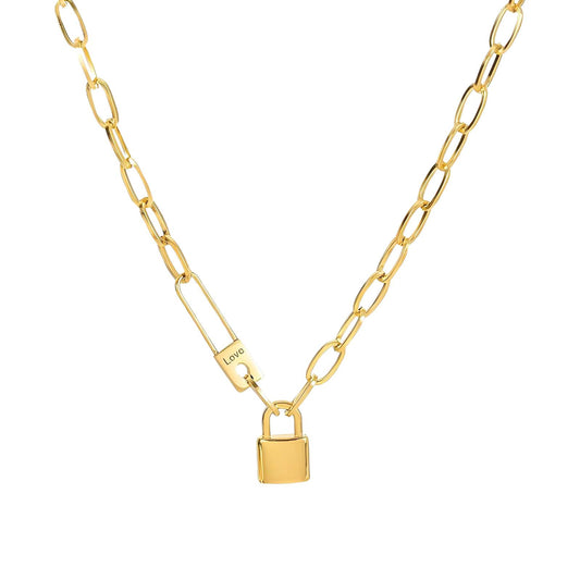 Charming Safety-Pin Locket Necklace