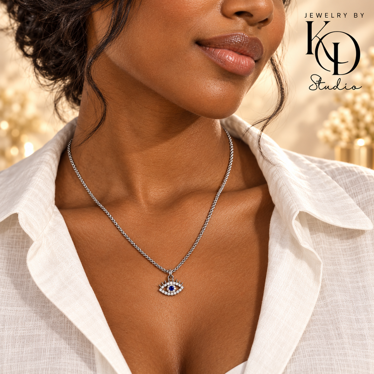 Blue Evil Eye Necklace | 18K Gold Plated