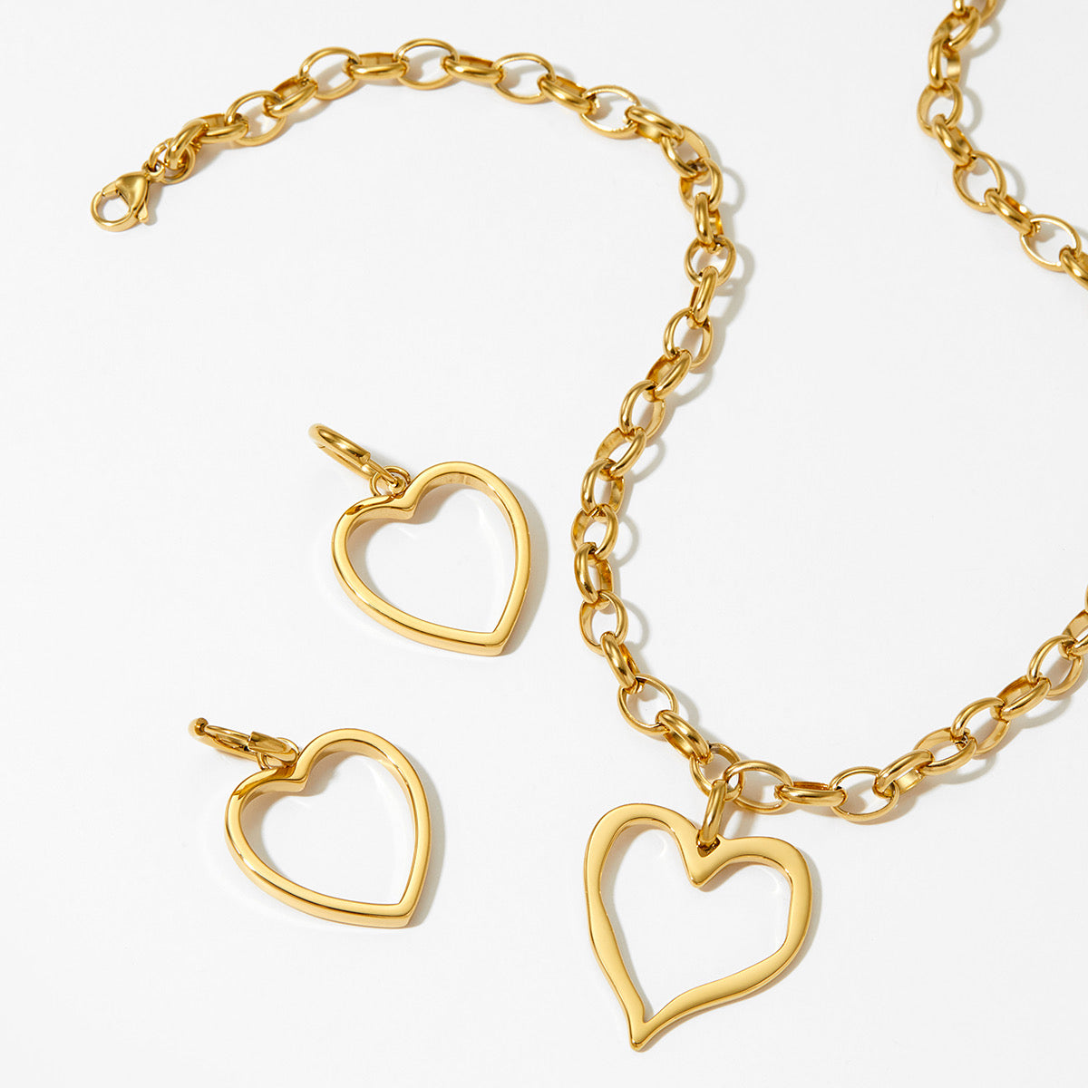 Hollow Hammered Heart Earrings