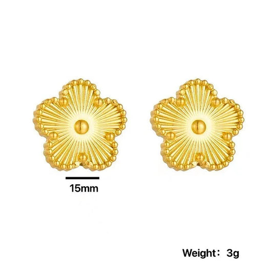 Elegant Clover Stud Earrings