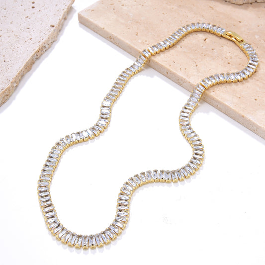 Rich Auntie CZ Square Crystal Necklace