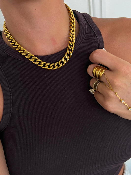 Chunky Gold Cuban Link Necklace