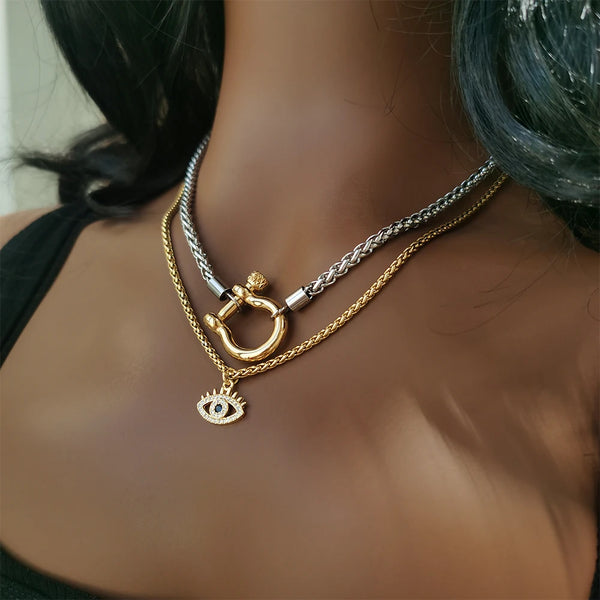 Golden Glow Horseshoe Necklace