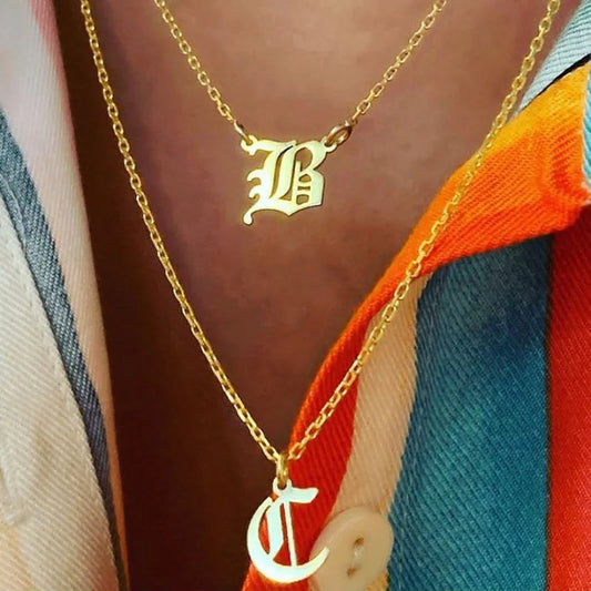 Old English Initial Necklace