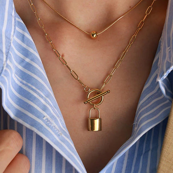 Chic Gold Layered Necklace Set