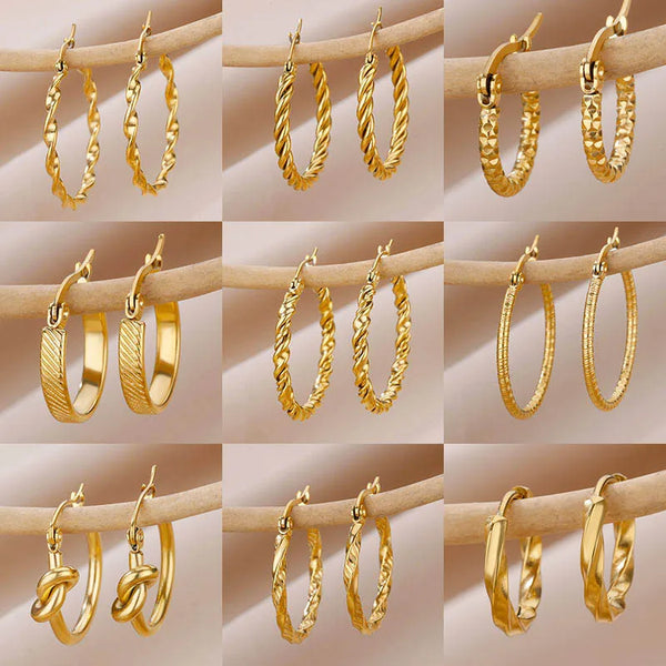Chic Vintage Gold Hoops