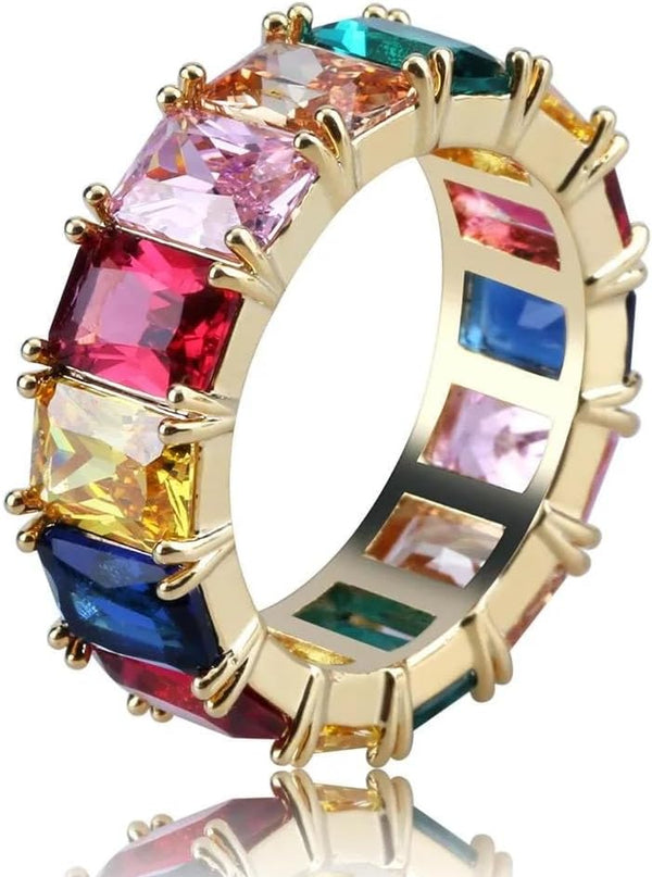 Rainbow Eternity Ring for Women