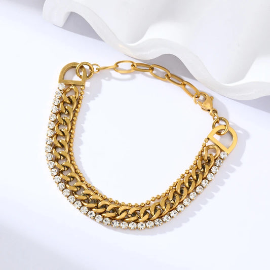 Rich Auntie CZ Tennis Multi-Chain Bracelet