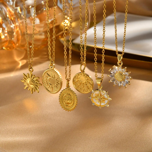 Golden Spiral Sunflower Necklace