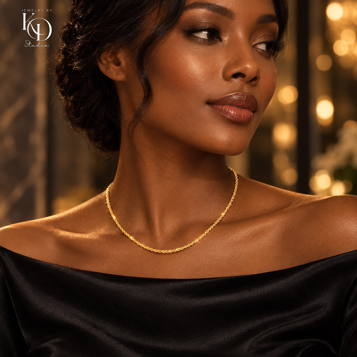 Shimmer & Sparkle Twisted Necklace | Gold Plated
