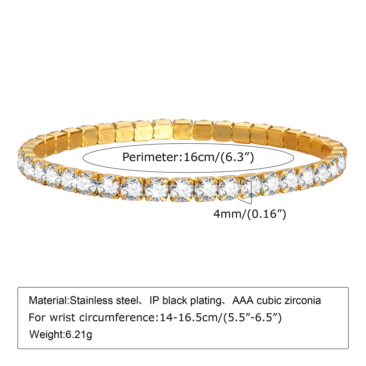 Rich Auntie Comfort Fit Tennis Bracelet