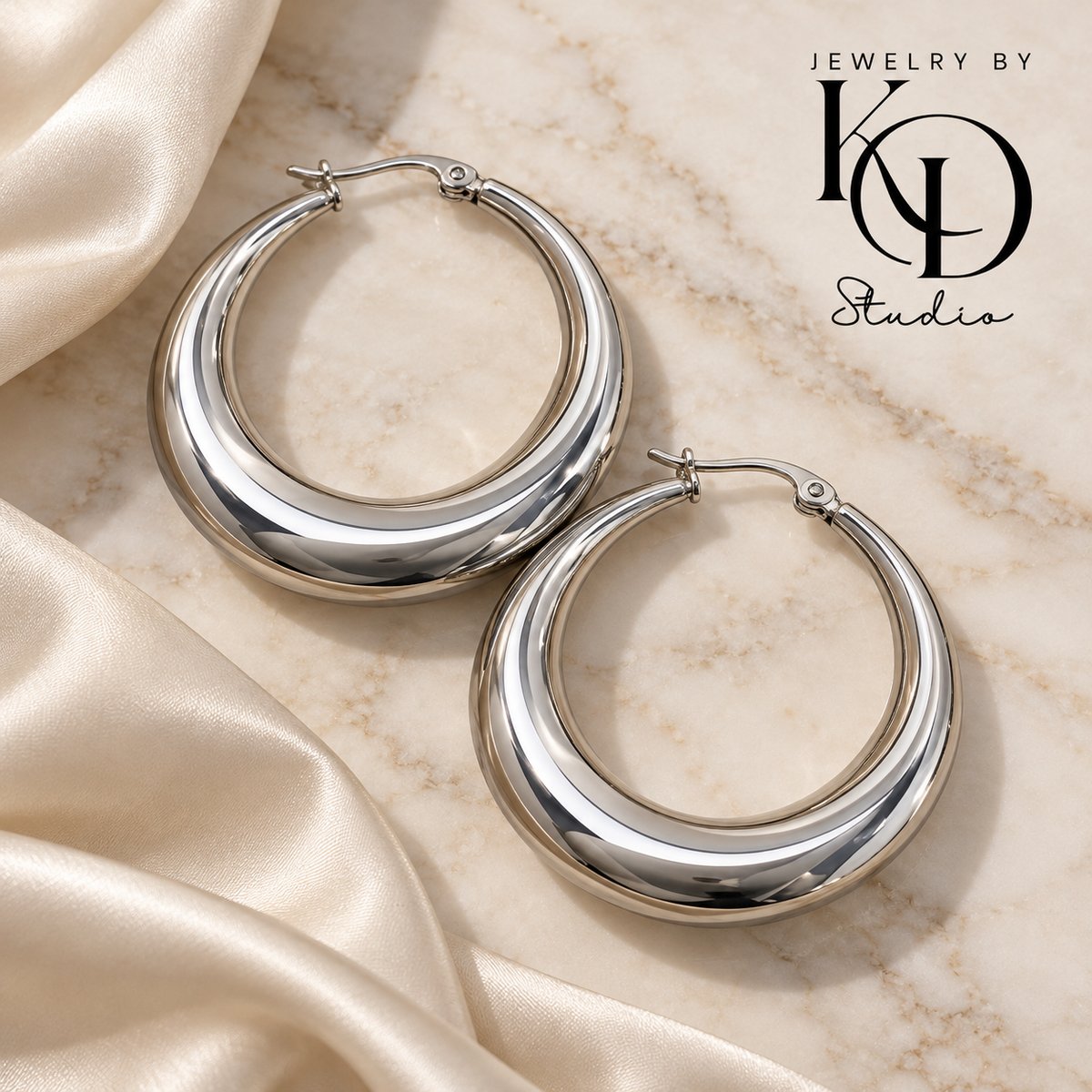 Chubby Hoop Earrings | 18 Karat Gold Plated