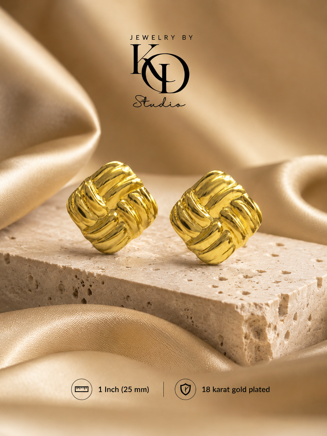Heiress Stud Earrings | 18 KGP