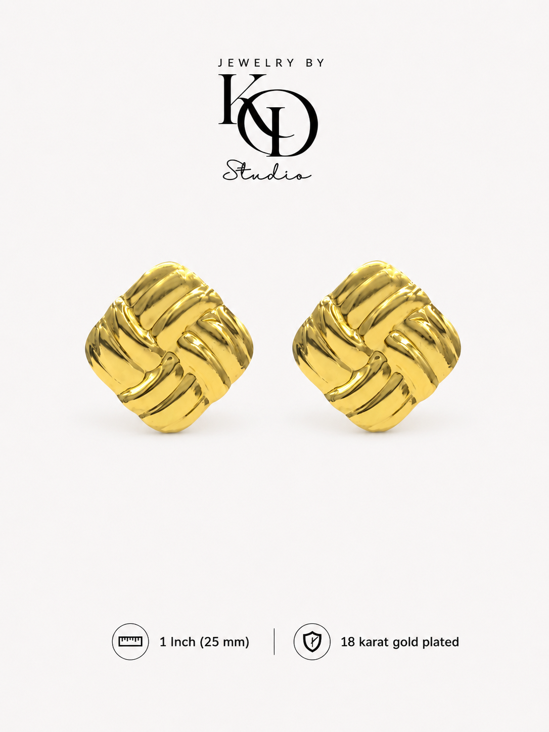 Heiress Stud Earrings | 18 KGP