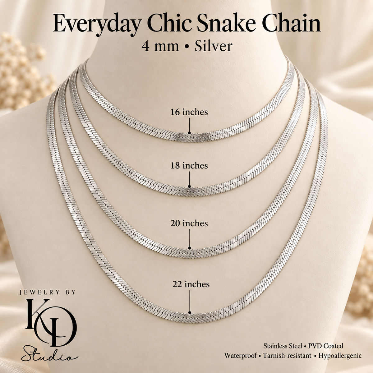 Everyday Chic Snake Chain | 18K Gold Plated | PVD Coated