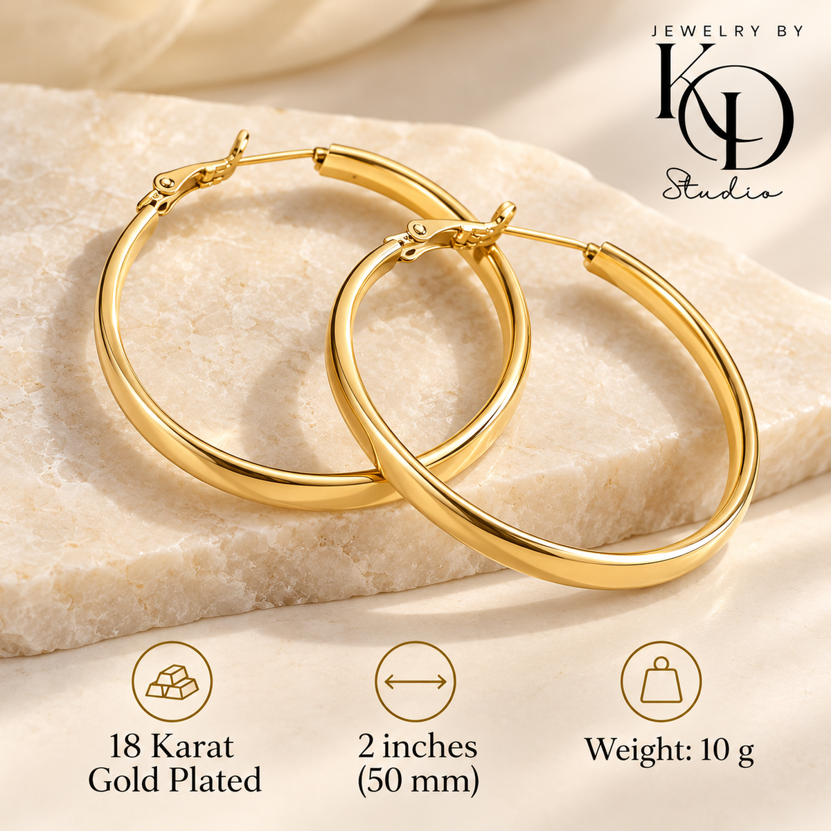 Chic Retro Hoop Earrings | 18K Gold Plated
