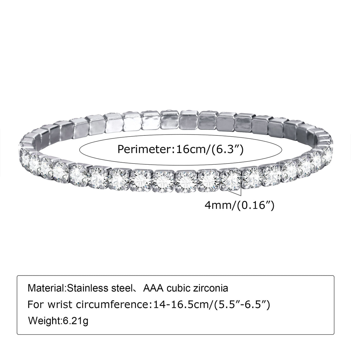Rich Auntie Comfort Fit Tennis Bracelet