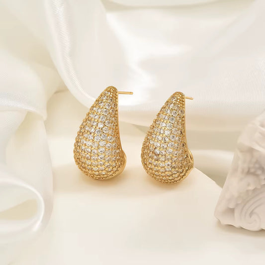 Rich Auntie Drip Earrings - 18 KGP