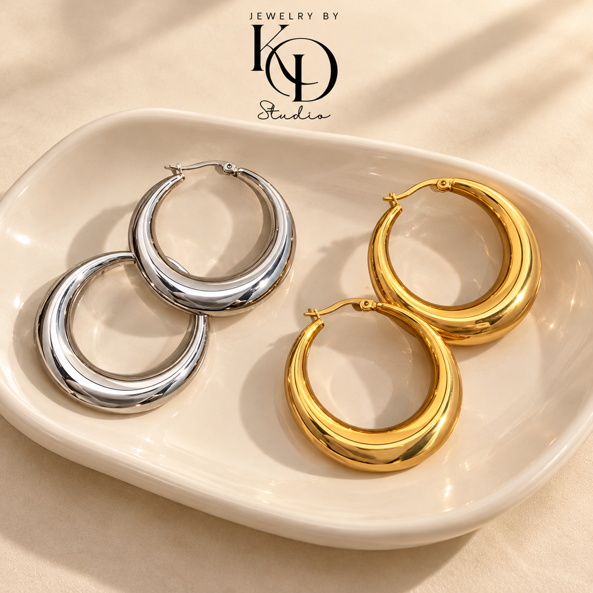 Chubby Hoop Earrings | 18 Karat Gold Plated