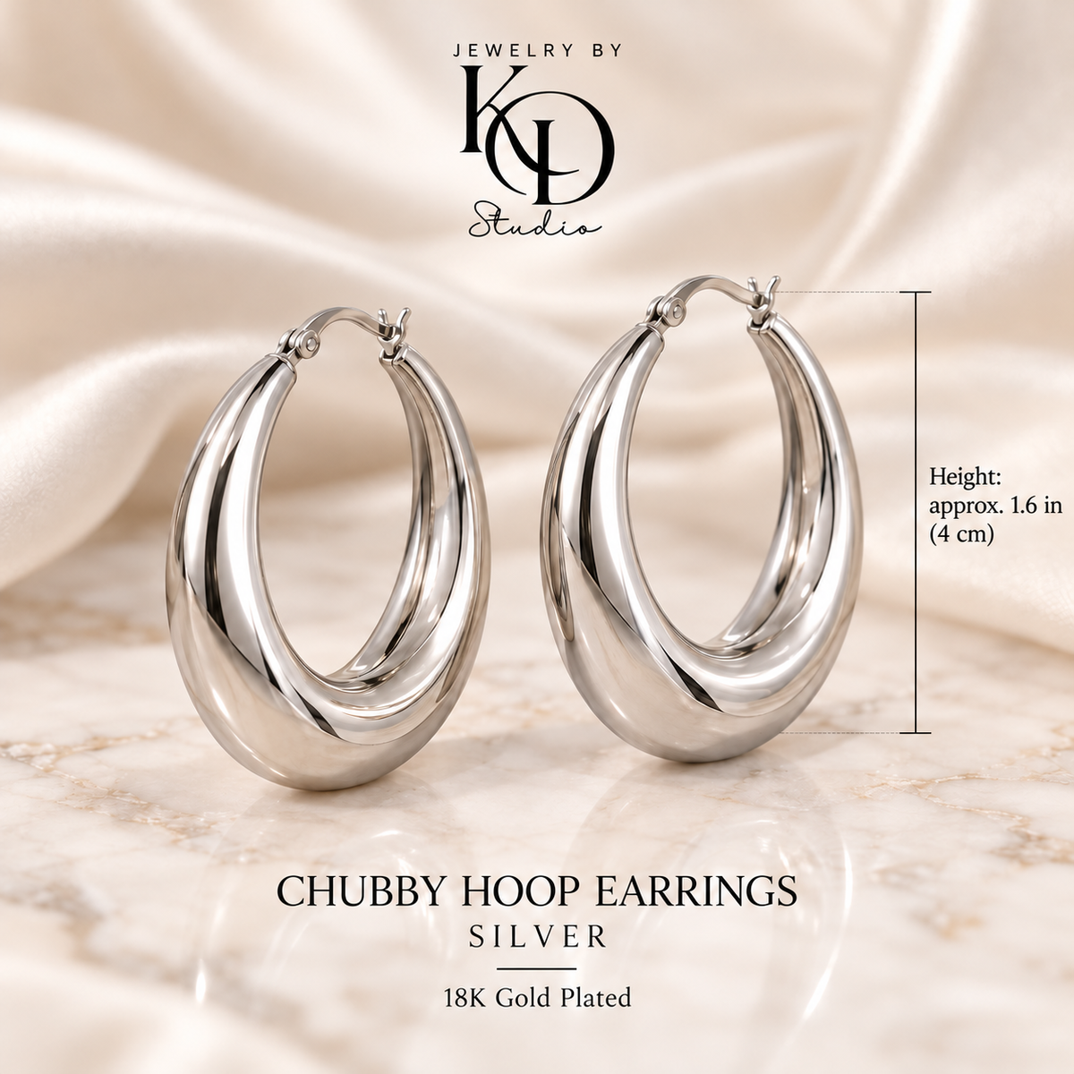 Chubby Hoop Earrings | 18 Karat Gold Plated