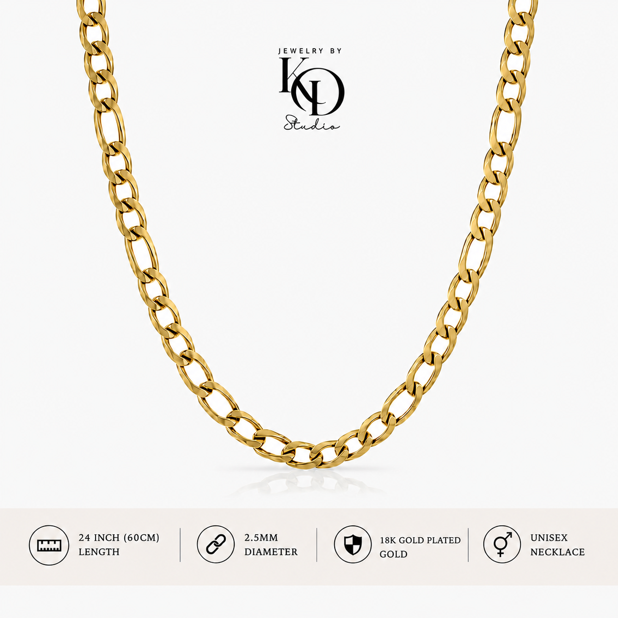 Big Daddy Figaro Chain Necklace | 18KGP