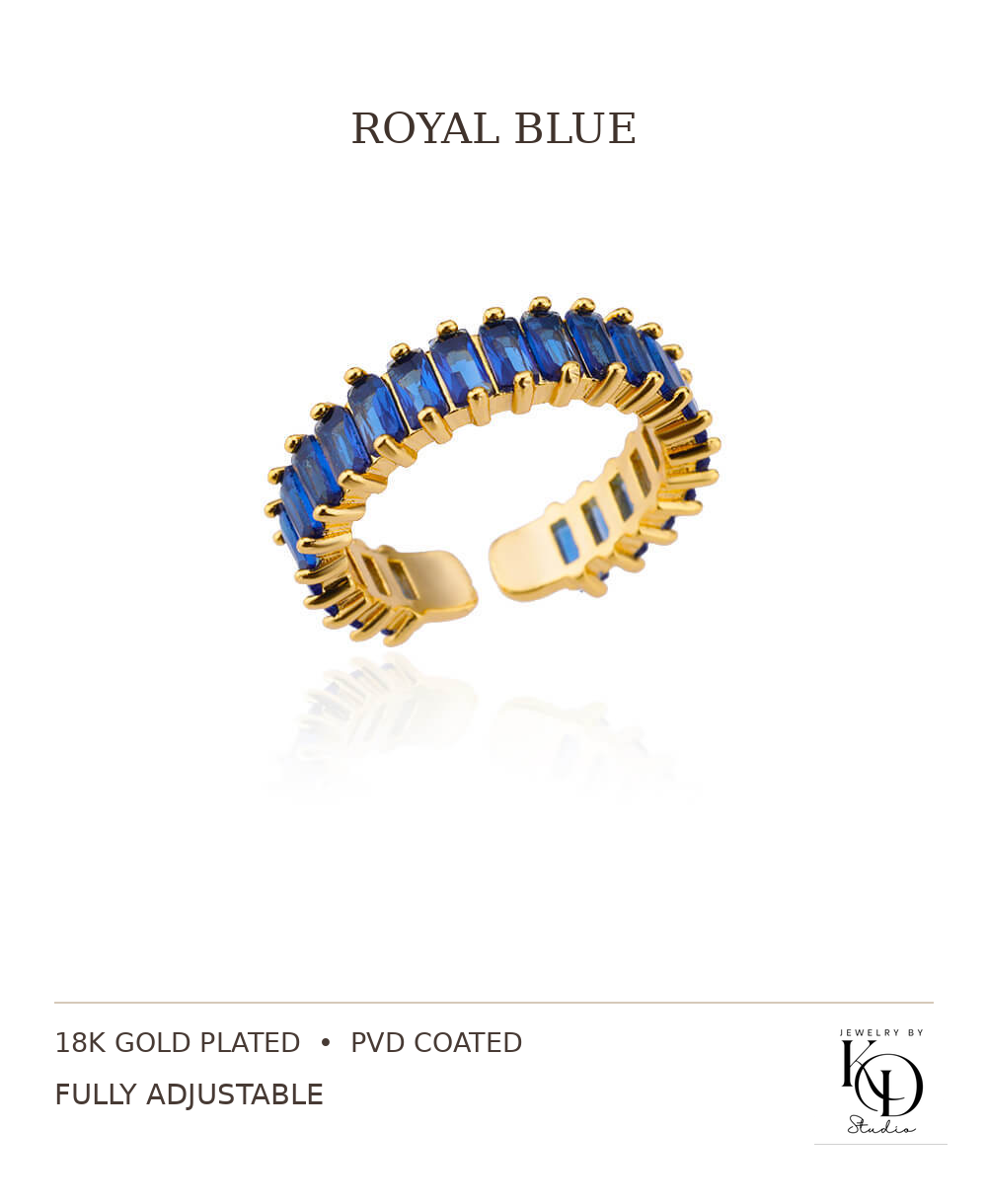 Shimmer & Sparkle CZ Tennis Ring | 18K Gold Plated | PVD Coated