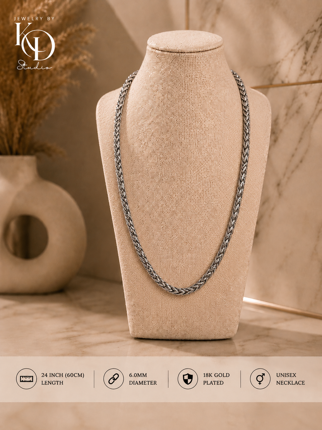 Big Daddy Round Snake Chain Necklace | 18KGP