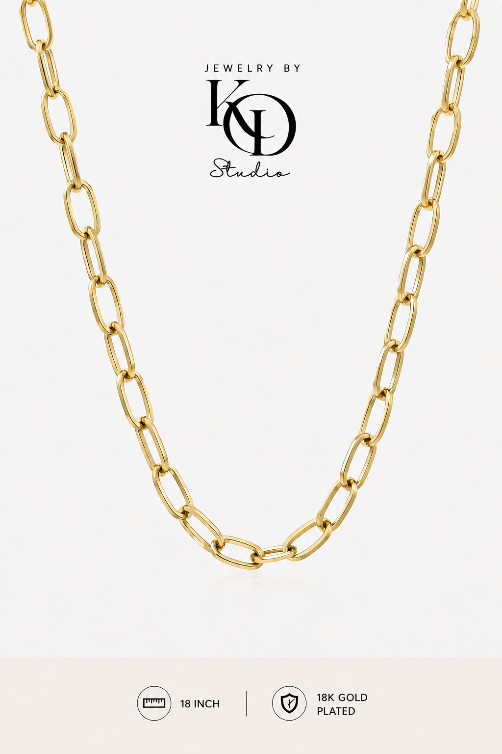 Rich Auntie Chunky Link Necklace | 18KGP