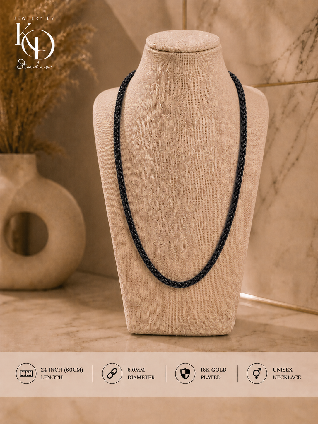 Big Daddy Round Snake Chain Necklace | 18KGP