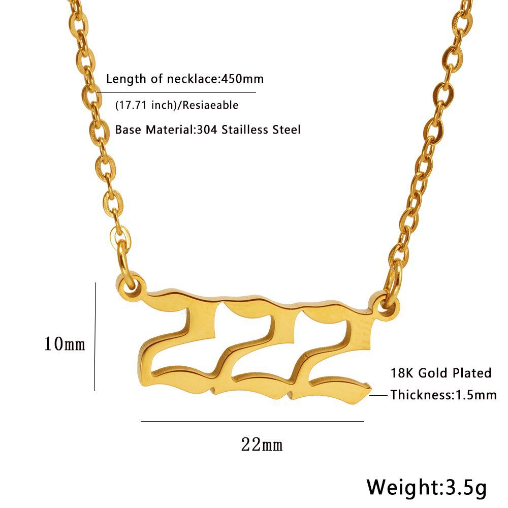 Golden Angel Number Necklace