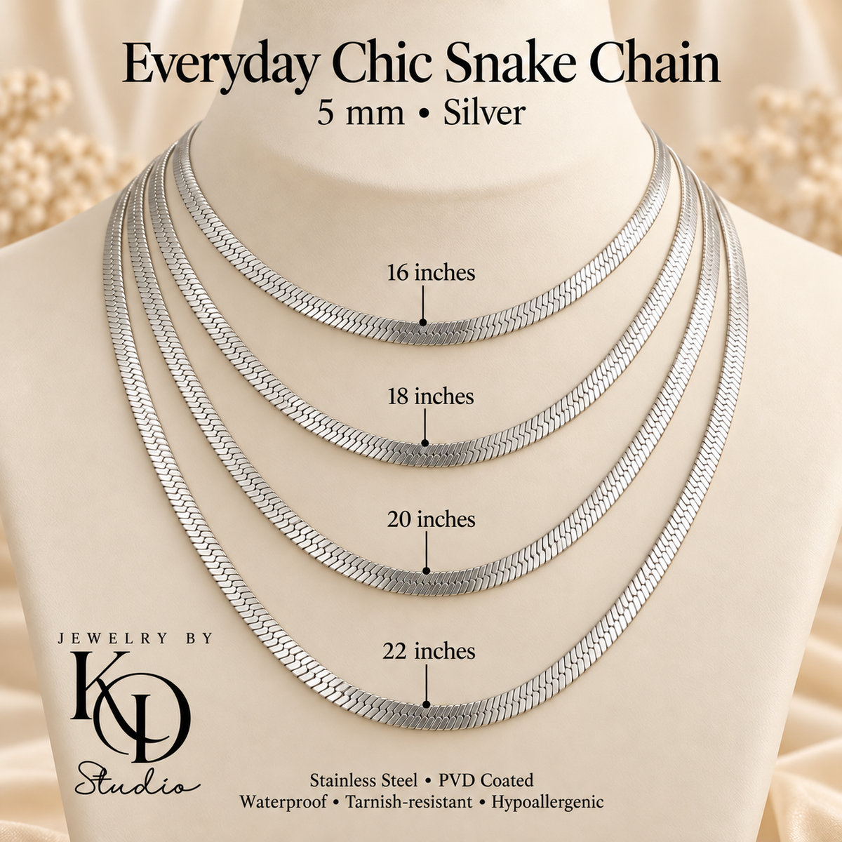 Everyday Chic Snake Chain | 18K Gold Plated | PVD Coated