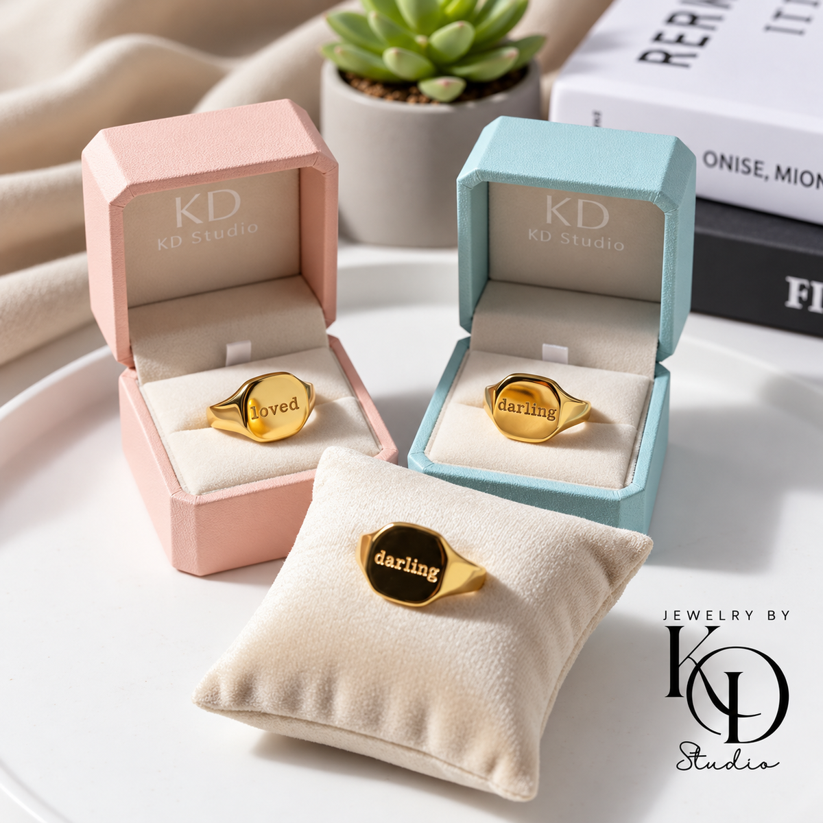Minimalist Affirmations Rings | 18K Gold Plated