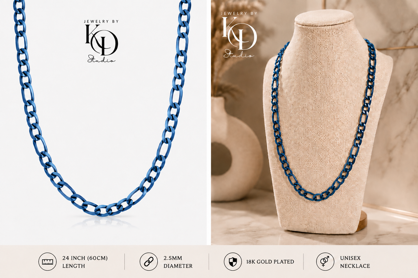 Big Daddy Figaro Chain Necklace | 18KGP