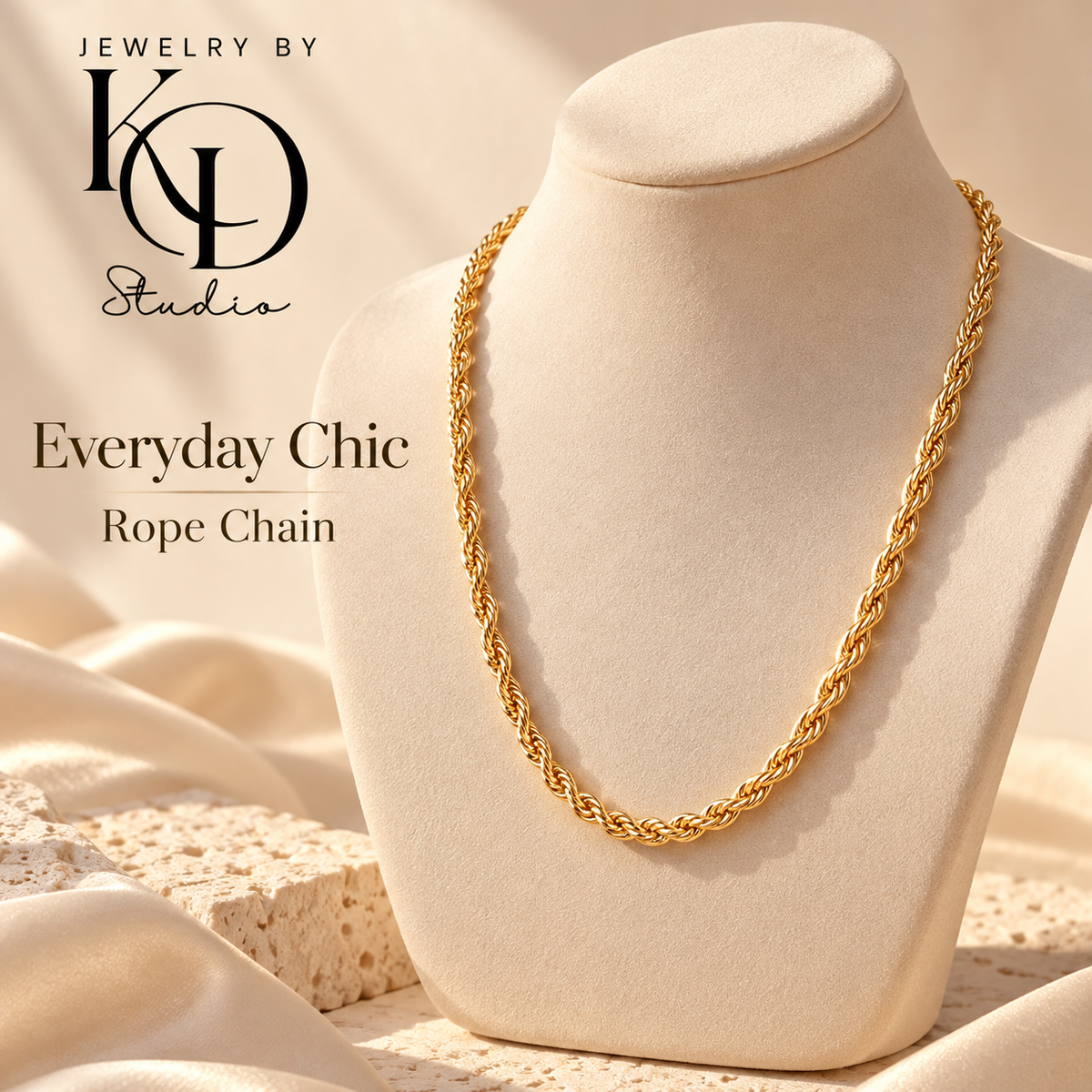 Everyday Chic Rope Chain | 18K Gold Plated | PVD Coated