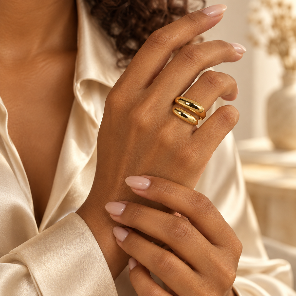 Teardrop Wraparound Ring | 18K Gold Plated