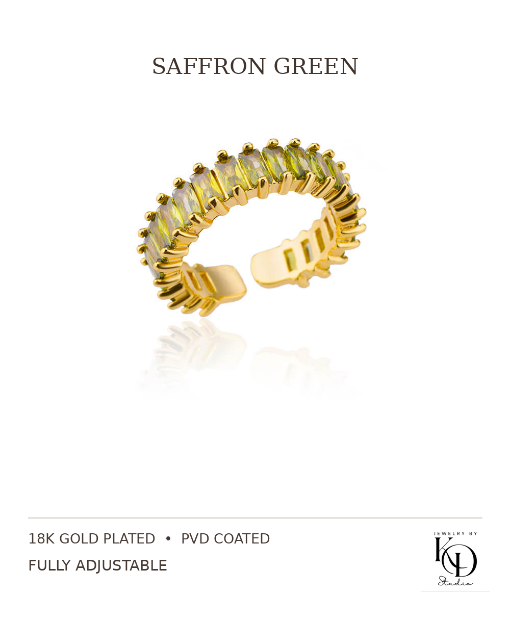 Shimmer & Sparkle CZ Tennis Ring | 18K Gold Plated | PVD Coated
