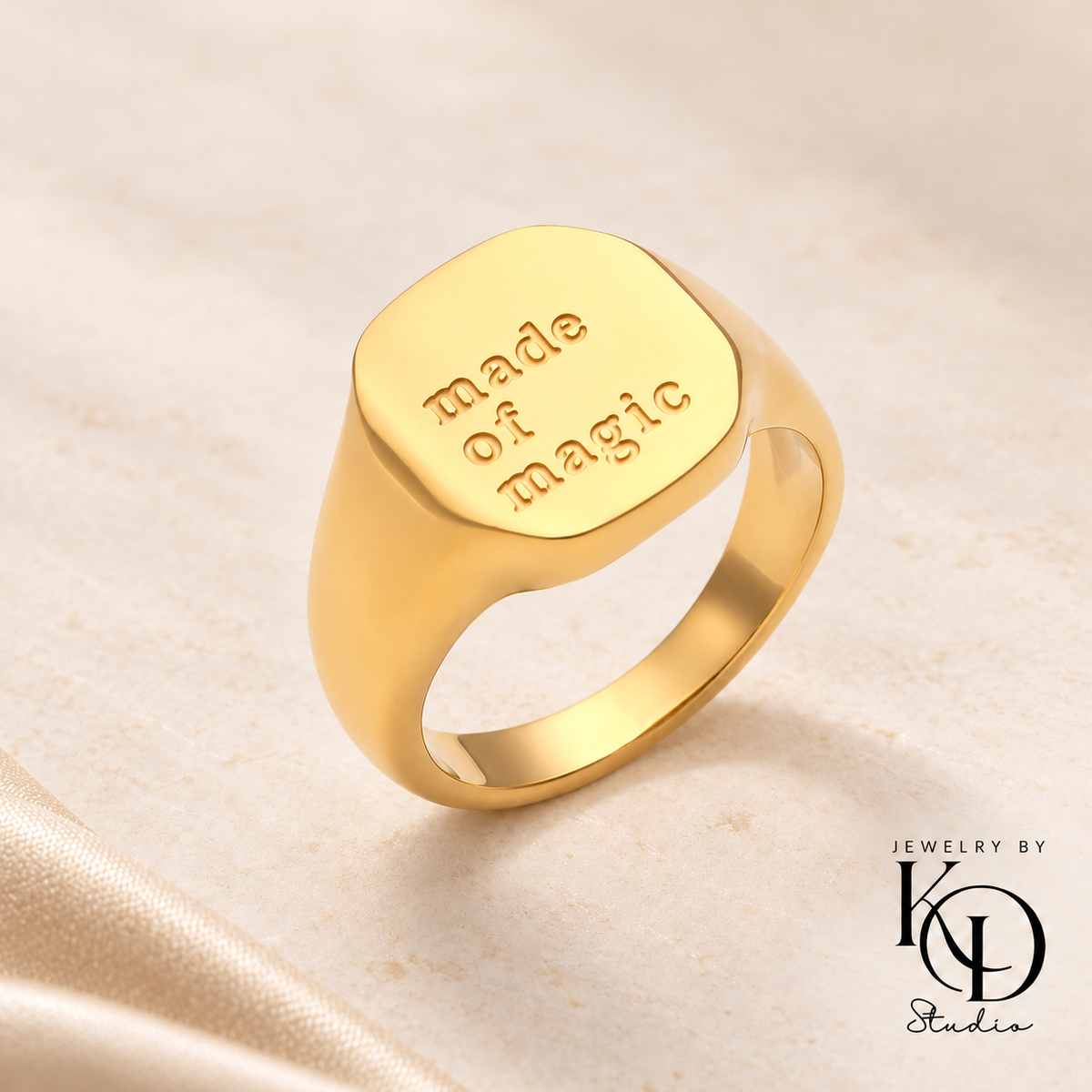 Minimalist Affirmations Rings | 18K Gold Plated