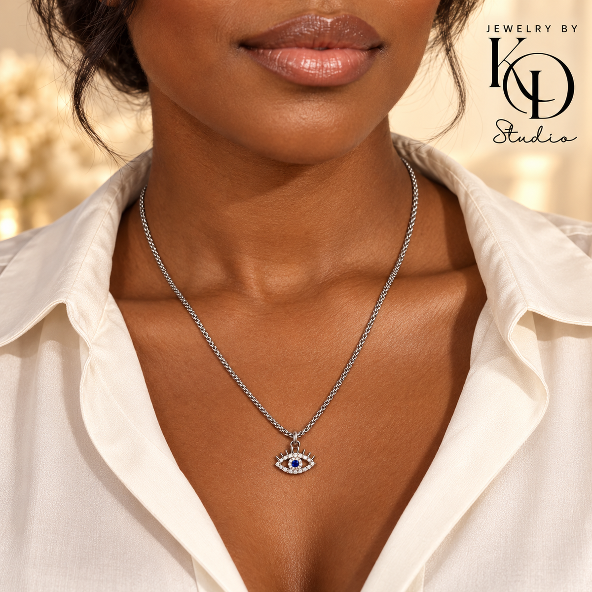 Blue Evil Eye Necklace | 18K Gold Plated