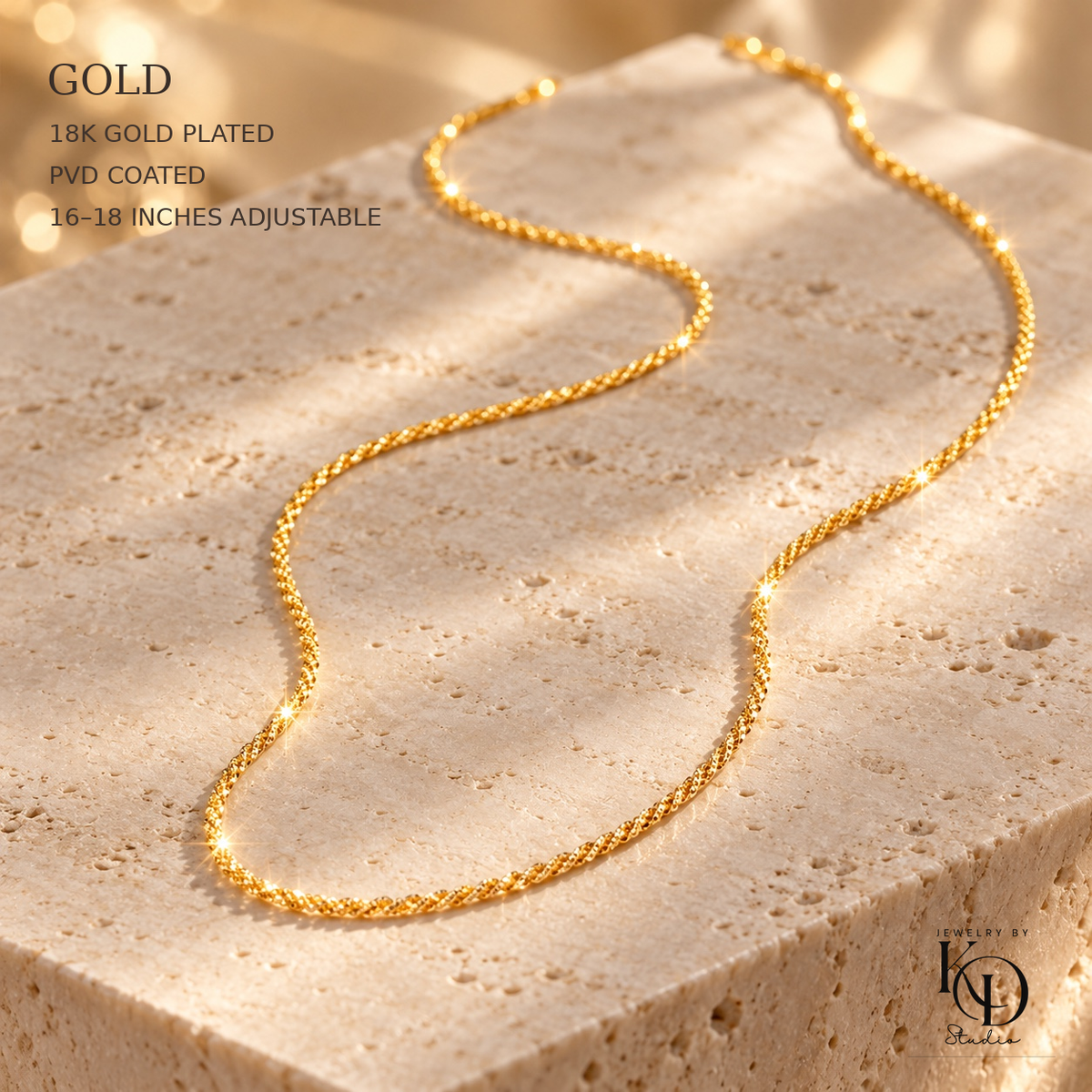Shimmer & Sparkle Twisted Necklace | Gold Plated