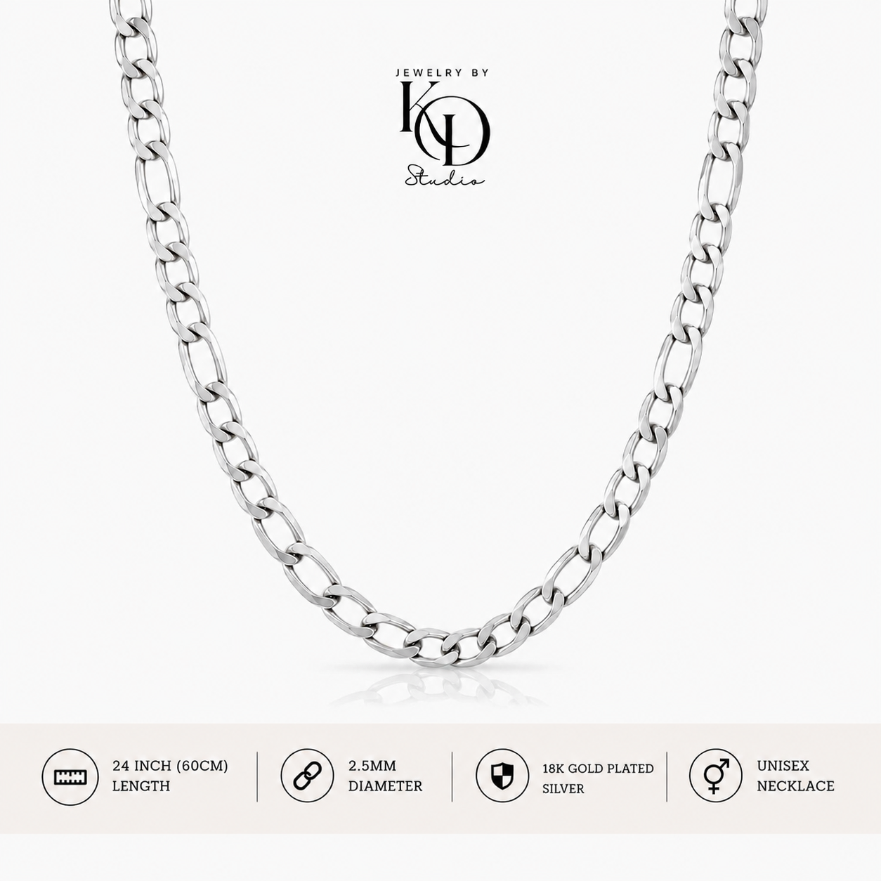 Big Daddy Figaro Chain Necklace | 18KGP