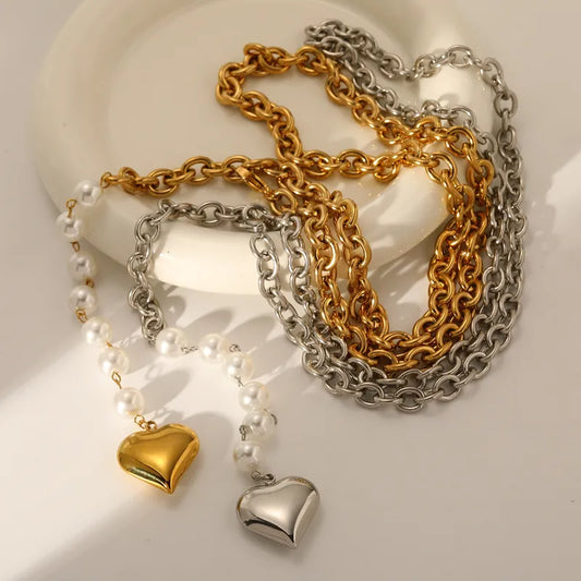 French Auntie Heart Y-Necklace