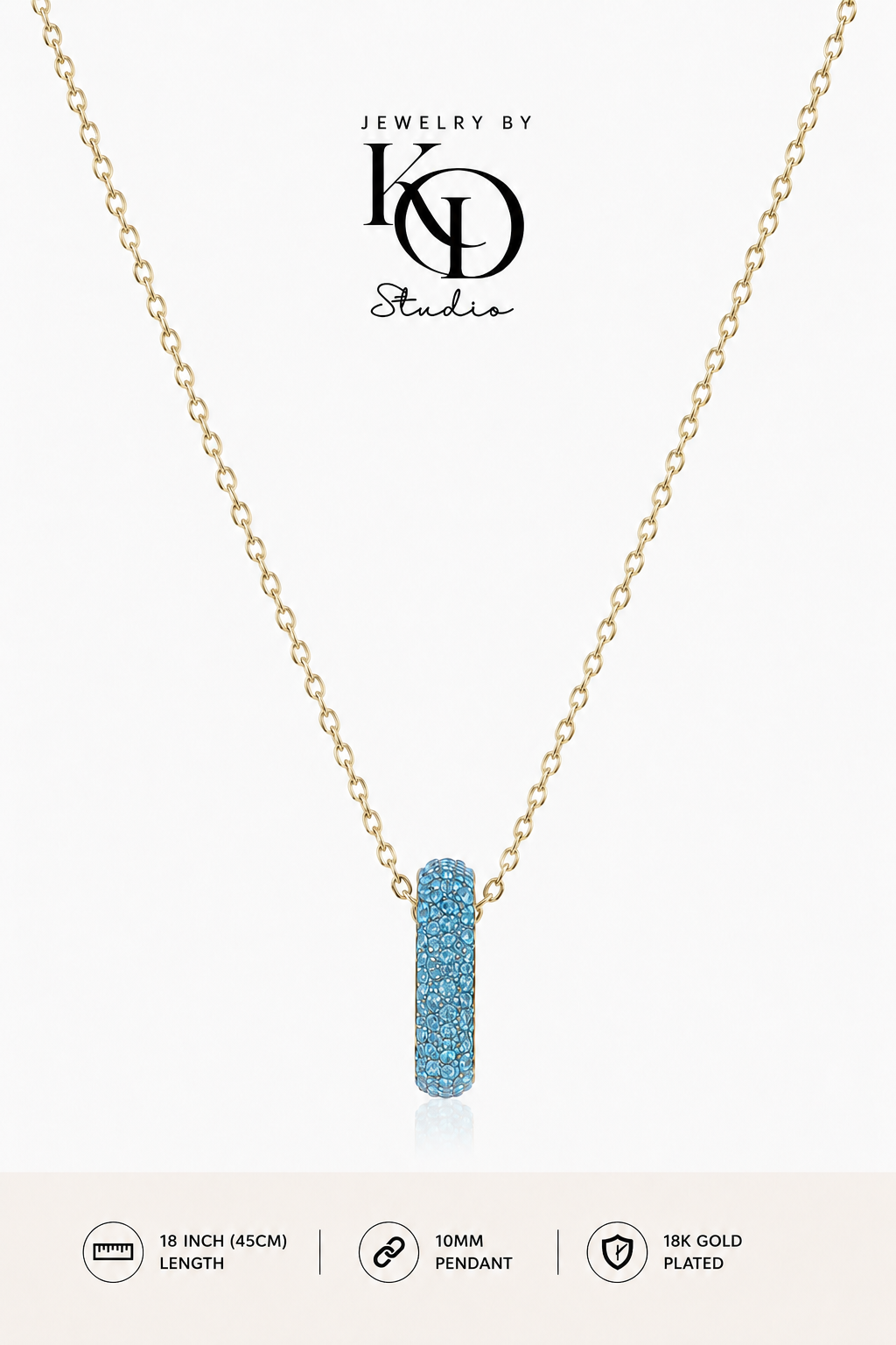 Rich Auntie Eternity Pendant Necklace | 18KGP