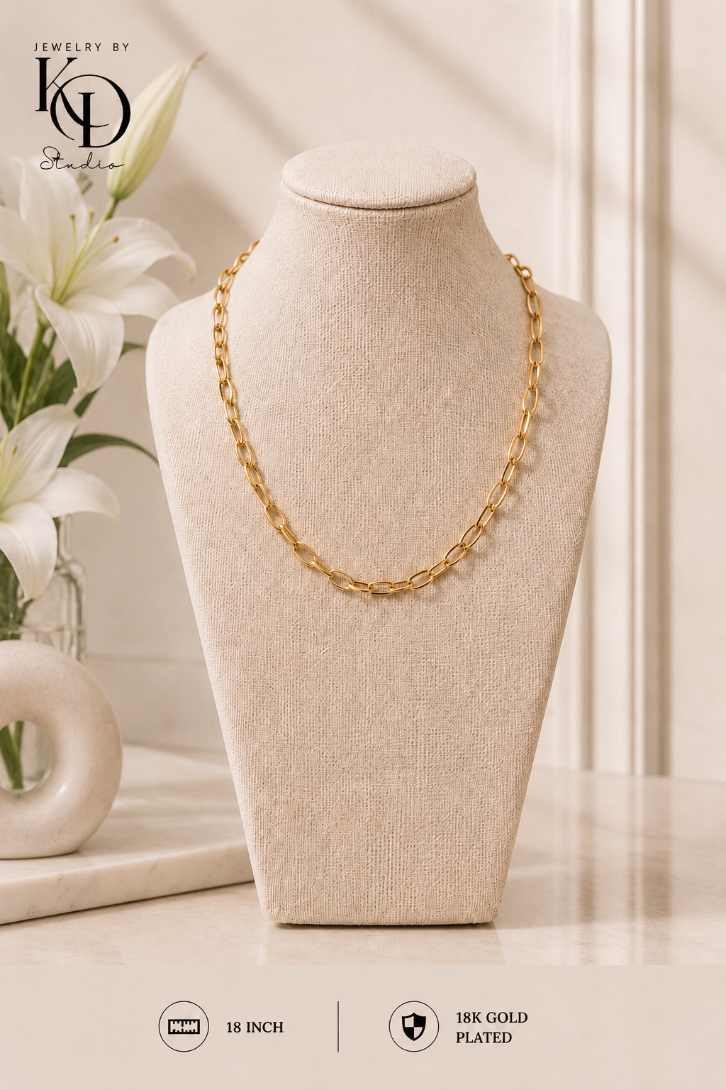 Rich Auntie Chunky Link Necklace | 18KGP
