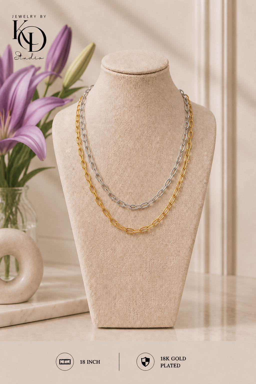 Rich Auntie Chunky Link Necklace | 18KGP