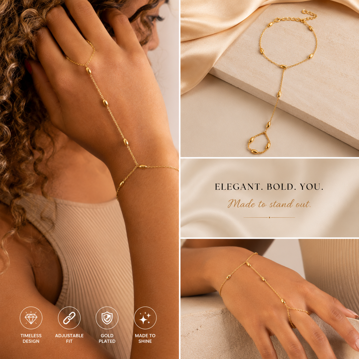 Elegant Statement Hand Chain
