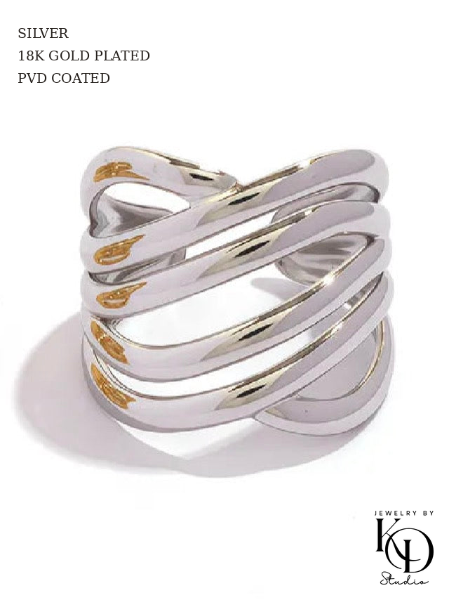 Bold Geometric Ring | 18K Gold Plated | PVD Coated