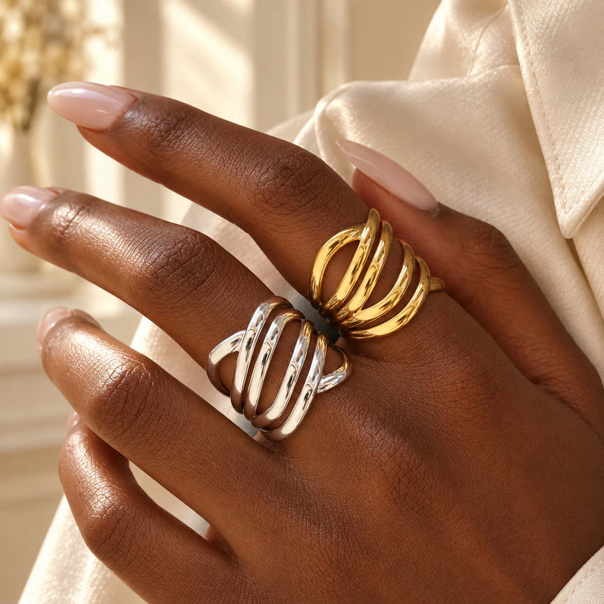 Bold Geometric Ring | 18K Gold Plated | PVD Coated