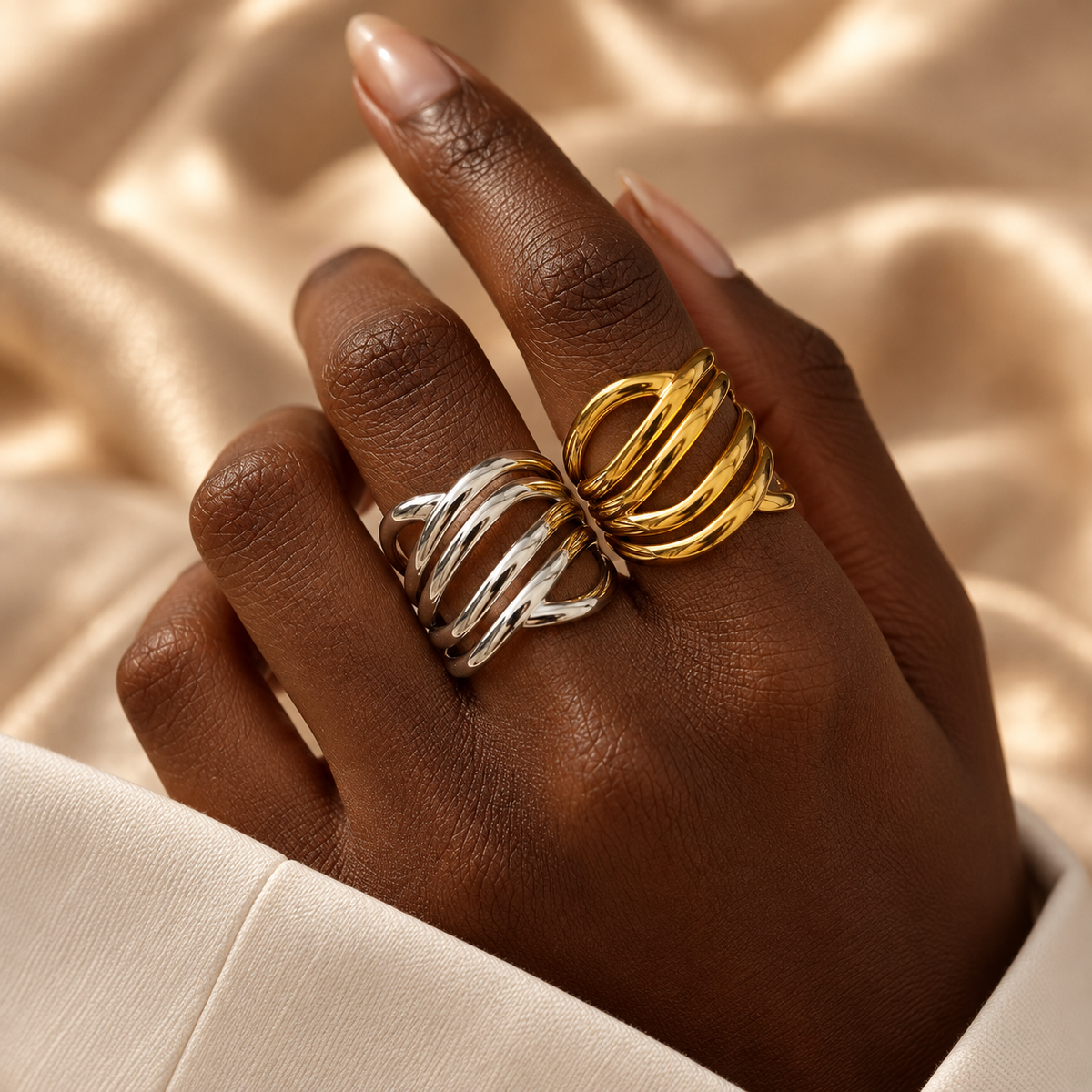 Bold Geometric Ring | 18K Gold Plated | PVD Coated