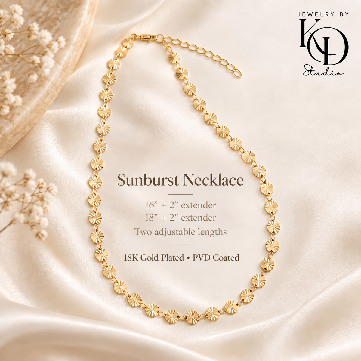Sunburst Necklace | 18K Gold Plated | PVD Coated